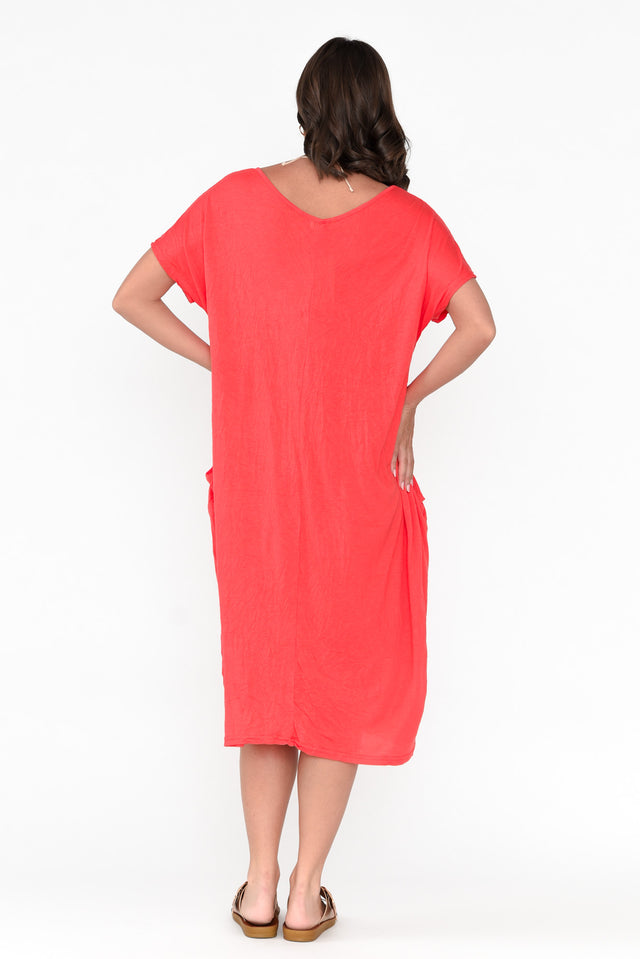 Travel Coral Crinkle Cotton Dress image 4