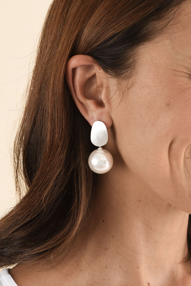 Rumer Silver Pearl Drop Earrings