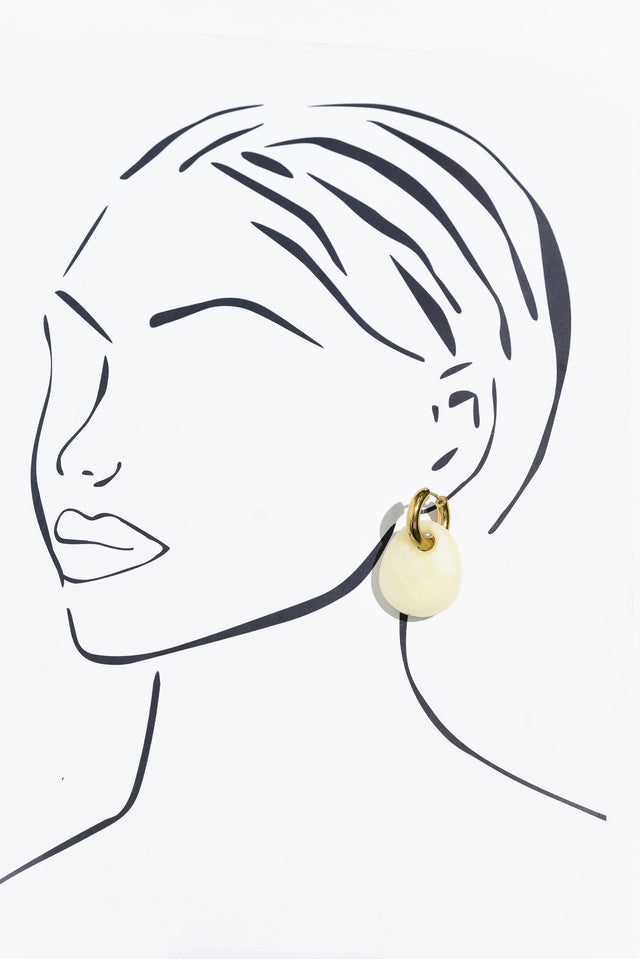 Rumi Ivory Hoop Earrings