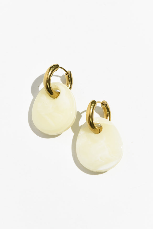 Rumi Ivory Hoop Earrings