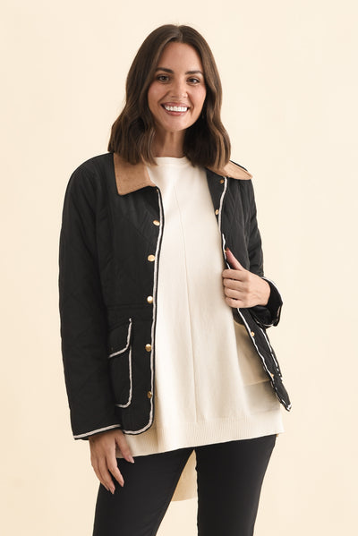 Ryan Black Quilted Jacket