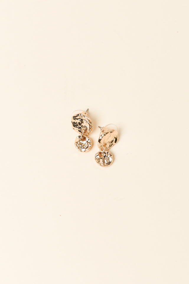 Rydell Gold Beaten Circle Earrings image 1