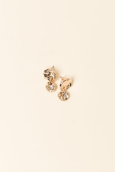 Rydell Gold Beaten Circle Earrings