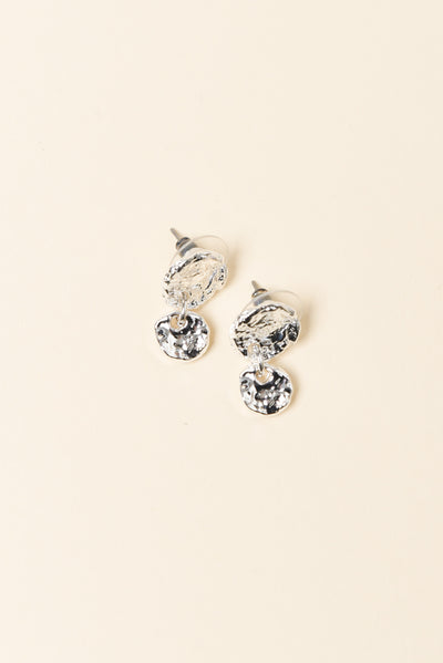 Rydell Silver Beaten Circle Earrings