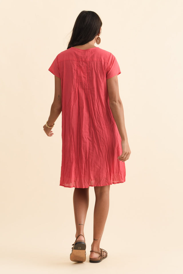 Sabina Cherry Crinkle Cotton Dress,Brunette model,alt text|model:Brontie image 7