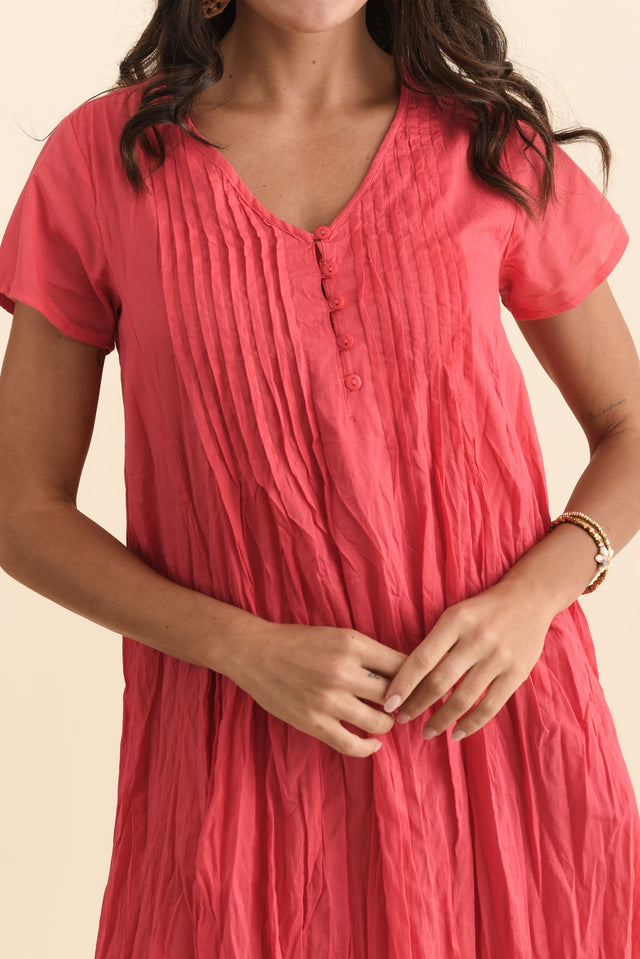 Sabina Cherry Crinkle Cotton Dress,Brunette model,alt text|model:Brontie image 8