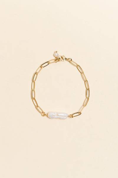 Sallie Gold Pearl Bracelet