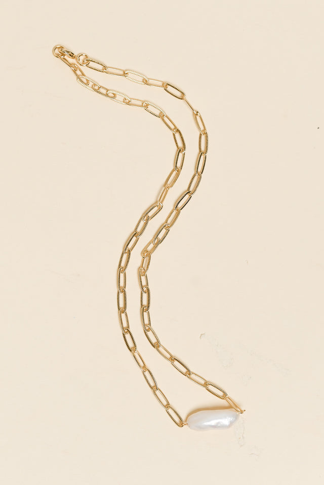 Sallie Gold Pearl Necklace