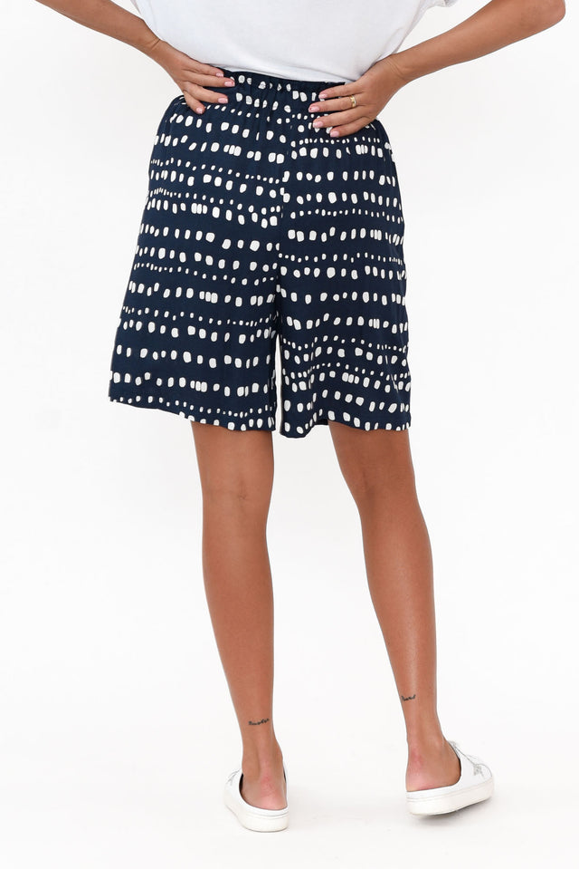 Sally Navy Abstract Spot Relaxed Shorts image 5