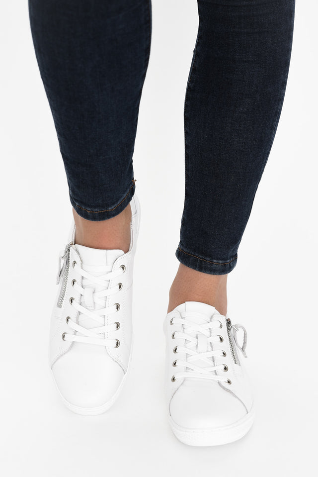 Salute White Leather Sneaker