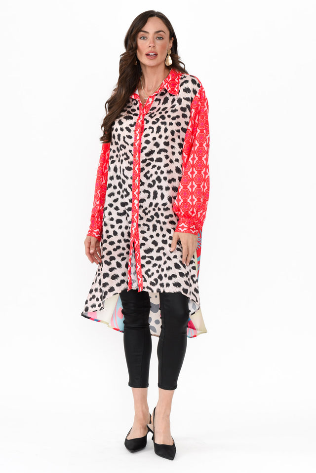 Samantha Pink Leopard Tunic,Brunette model,alt text|model:Elouise image 5