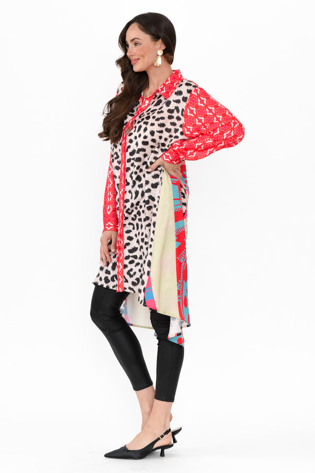 Samantha Pink Leopard Tunic,Brunette model,alt text|model:Elouise image 4