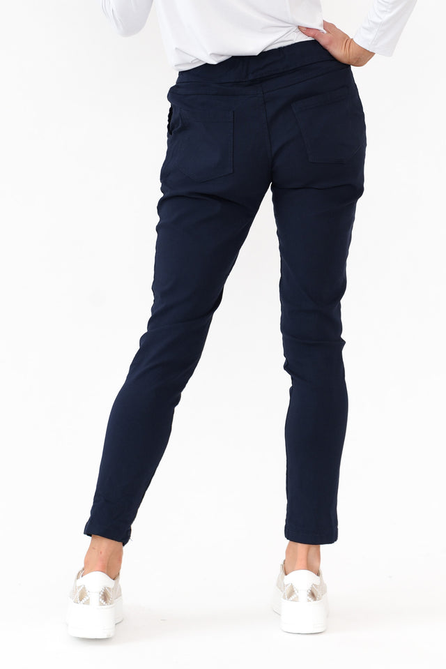 Samford Navy Crinkle Drawstring Pants