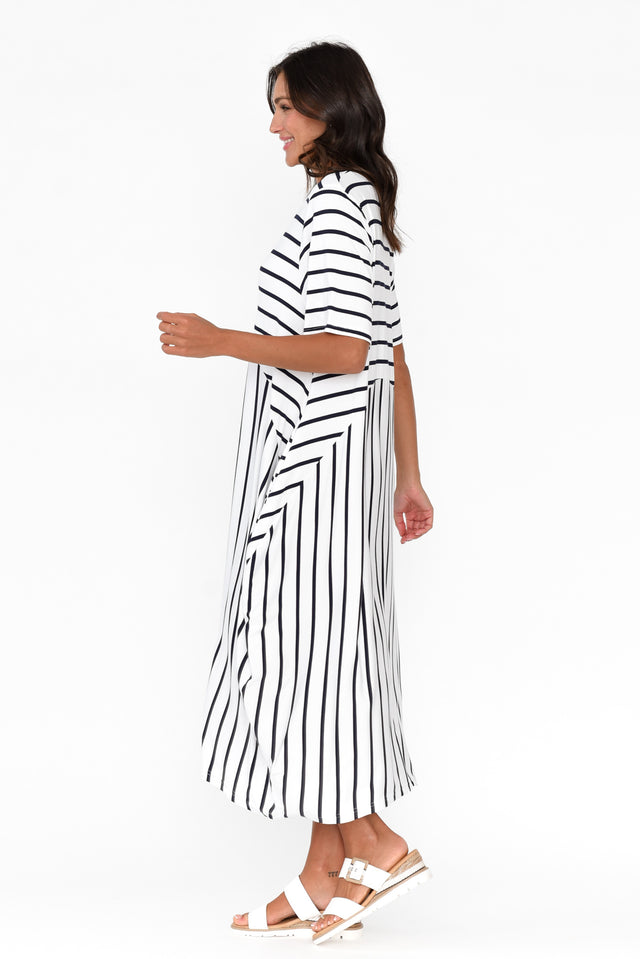 Samiya White Stripe Bamboo Dress image 4