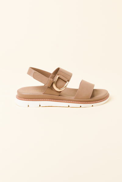 Sana Taupe Velcro Sandal