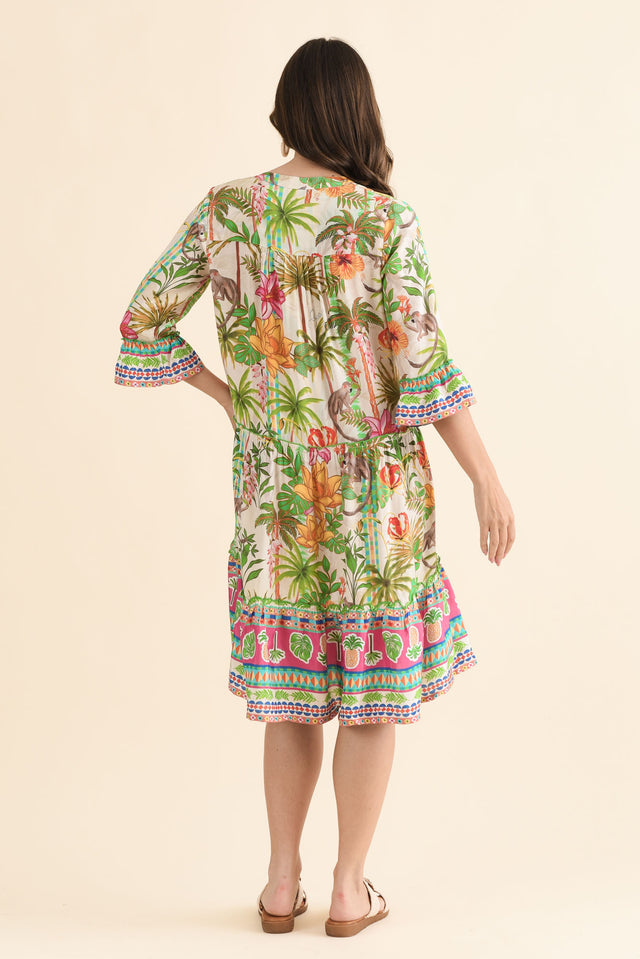 Sandy Green Palm Pocket Dress,Back,Brunette model,alt text|model:MJ image 4