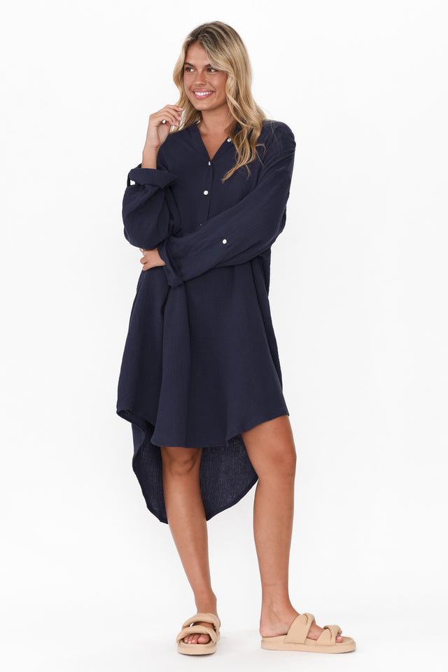 Sarai Navy Cotton Tunic