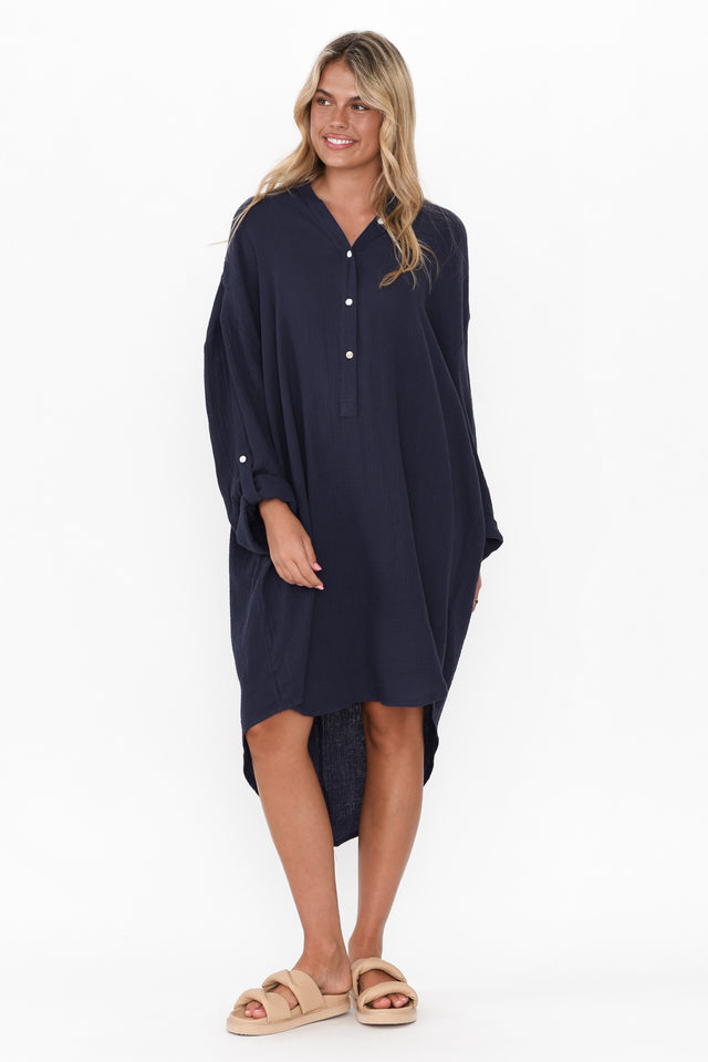 Sarai Navy Cotton Tunic