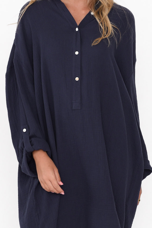 Sarai Navy Cotton Tunic