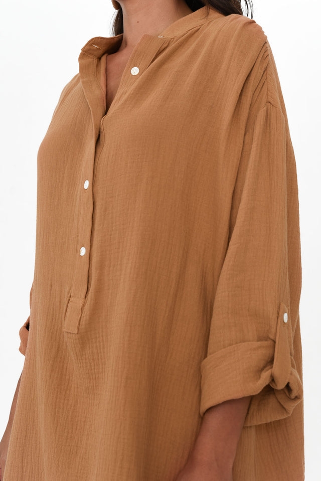 Sarai Tan Cotton Tunic