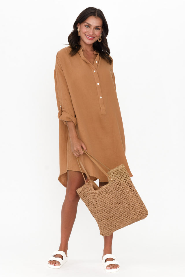 Sarai Tan Cotton Tunic
