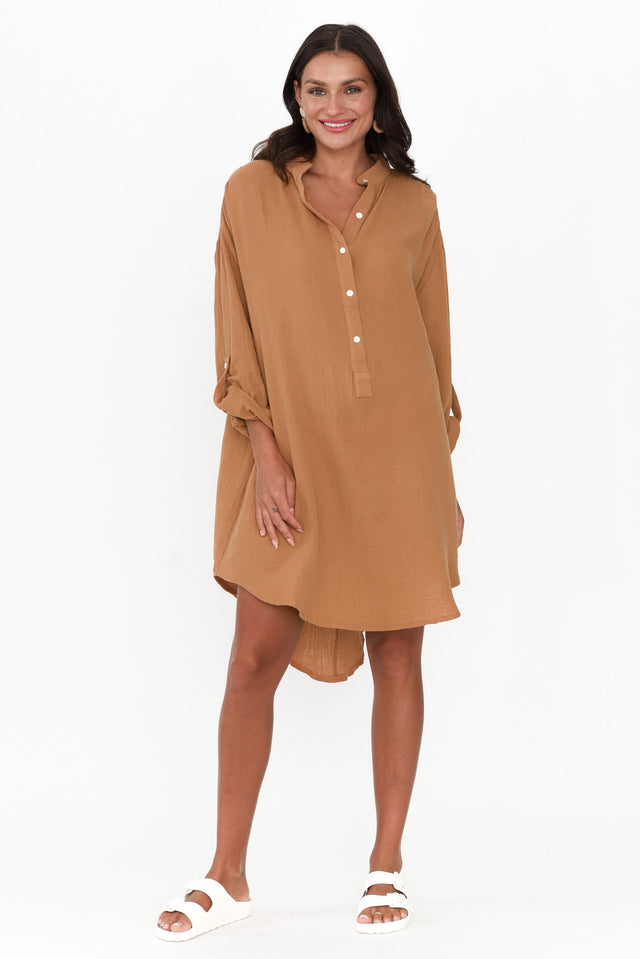 Sarai Tan Cotton Tunic