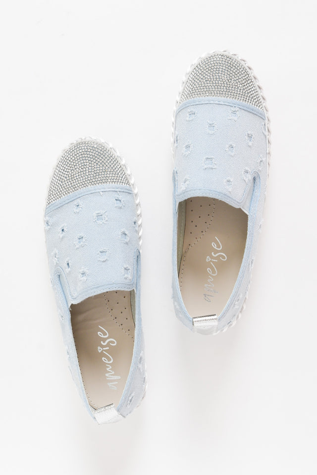 Sassy Blue Diamante Slip On Sneaker