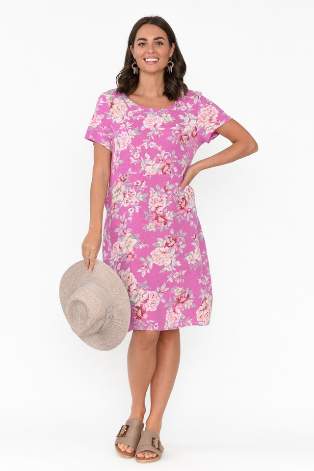 Sawyer Pink Blossom Linen Pocket Dress