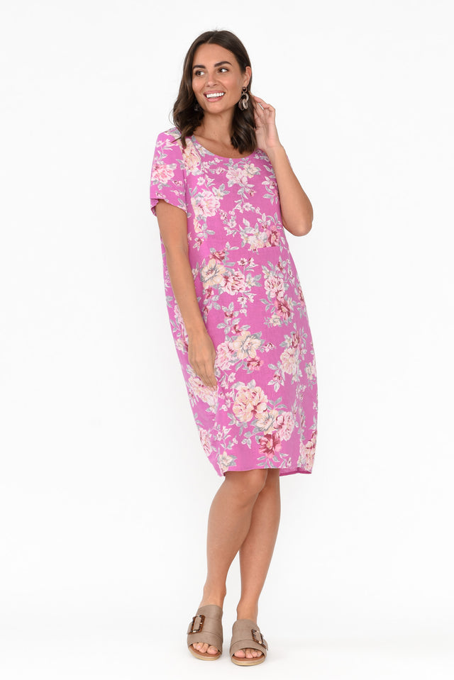 Sawyer Pink Blossom Linen Pocket Dress