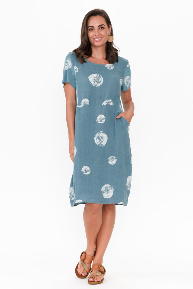 Sawyer Steel Spot Linen Pocket Dress image 4