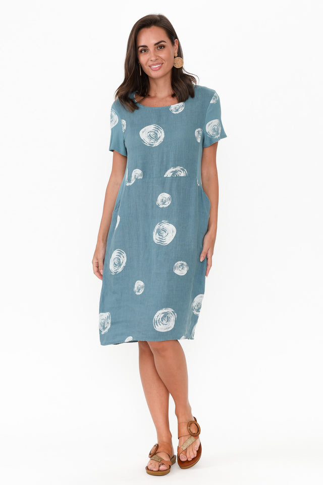 Sawyer Steel Spot Linen Pocket Dress image 7