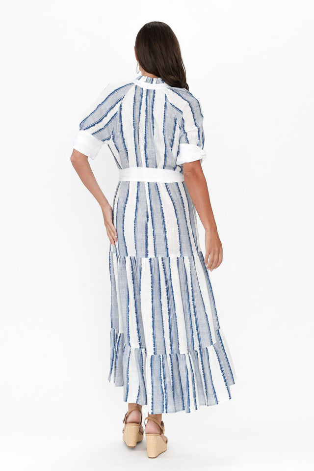 Scala Blue Stripe Tier Maxi Dress image 4