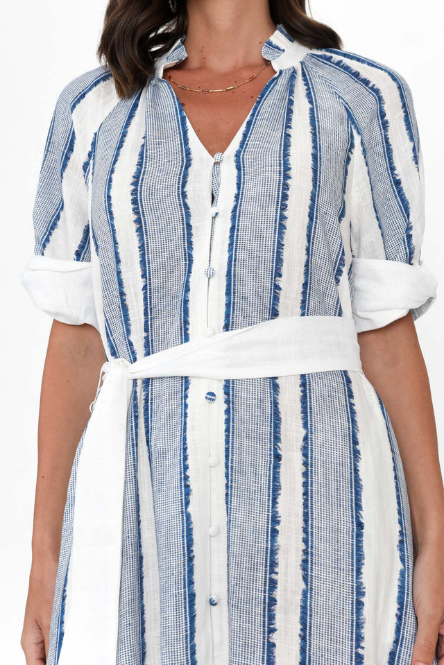 Scala Blue Stripe Tier Maxi Dress image 5