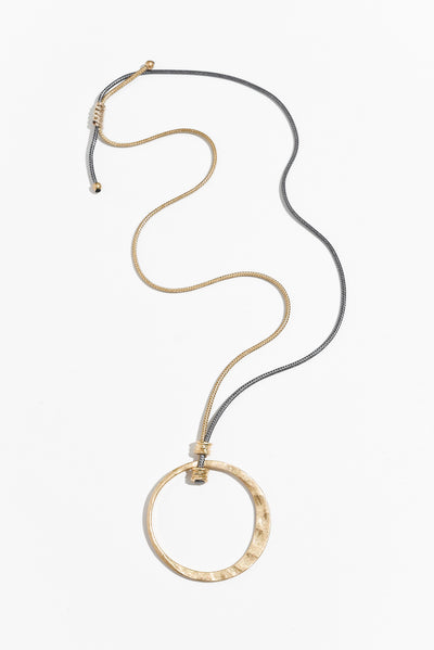 Sendai Gold Circle Pendant Necklace