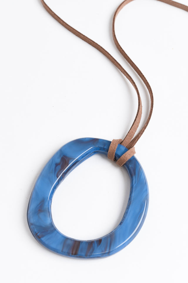 Seraphina Blue Circle Pendant Necklace image 2