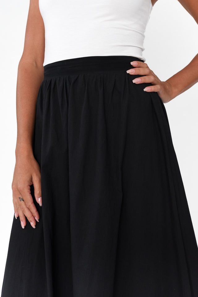 Shakita Black Cotton Trim Maxi Skirt image 6