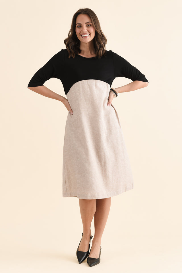 Sharnie Black Linen Blend Tee Dress image 6