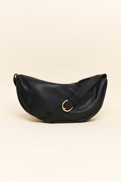 Shasta Black Leather Sling Bag