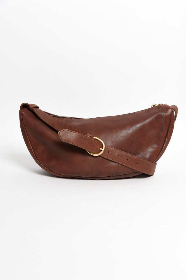 Shasta Cognac Leather Sling Bag image 1