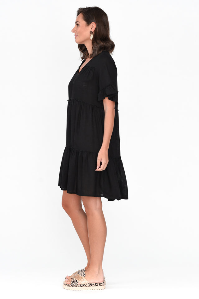 Shawney Black Linen Cotton Dress