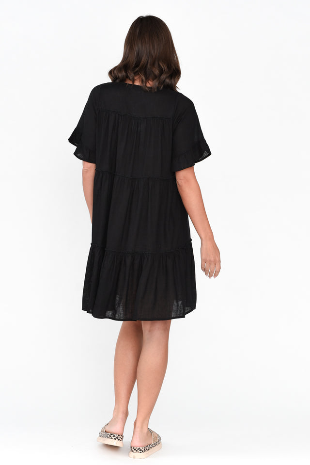 Shawney Black Linen Cotton Dress