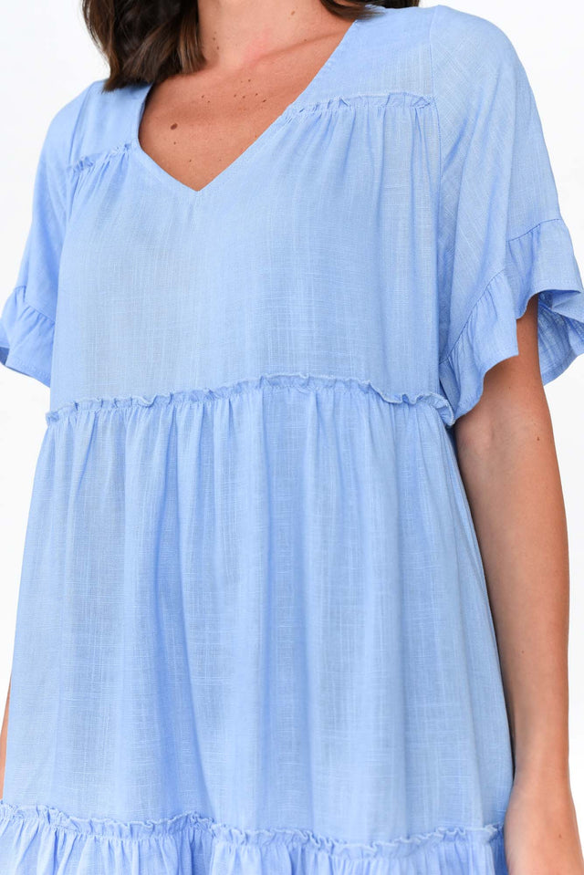 Shawney Blue Linen Cotton Dress