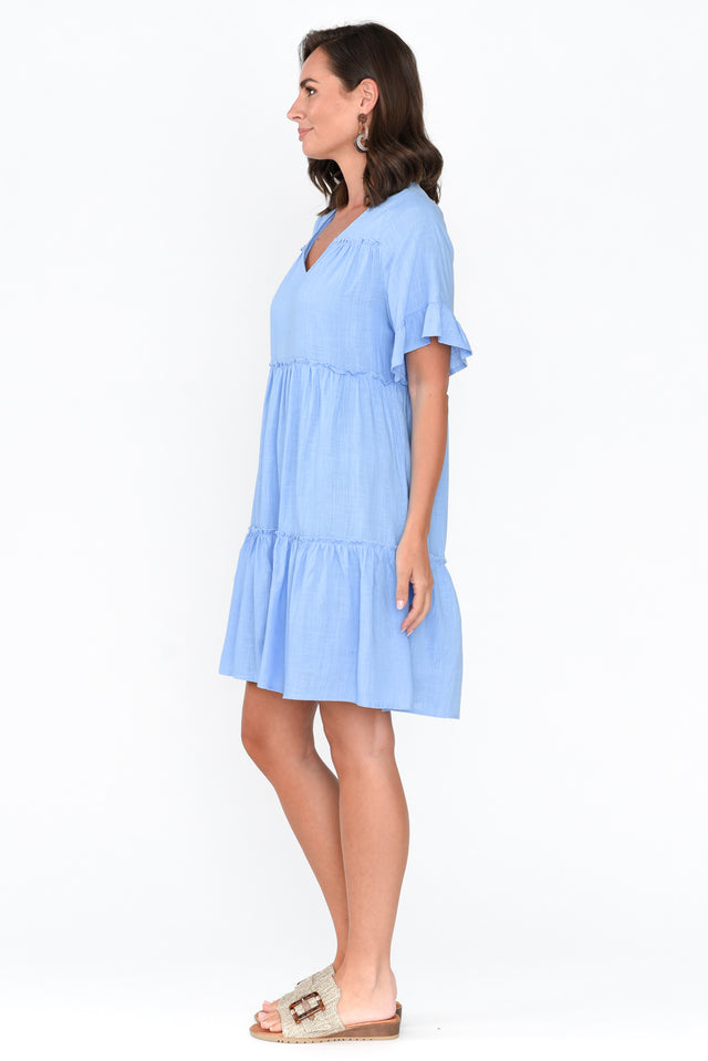 Shawney Blue Linen Cotton Dress