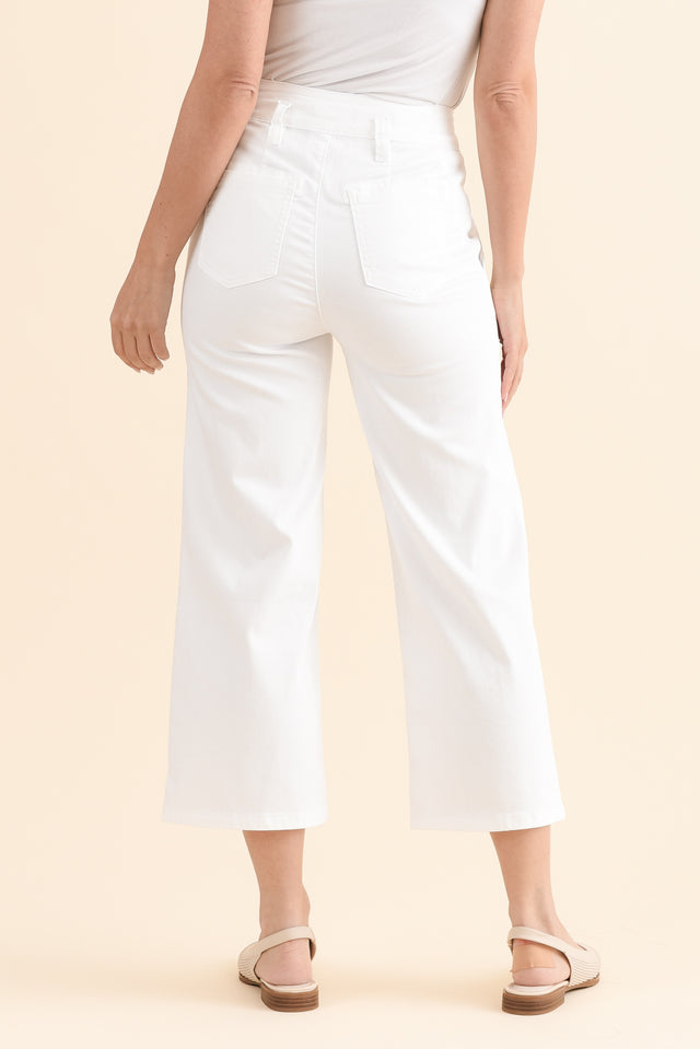 Sheridan White Cropped Jeans,Back,Brunette model,alt text|model:MJ image 4