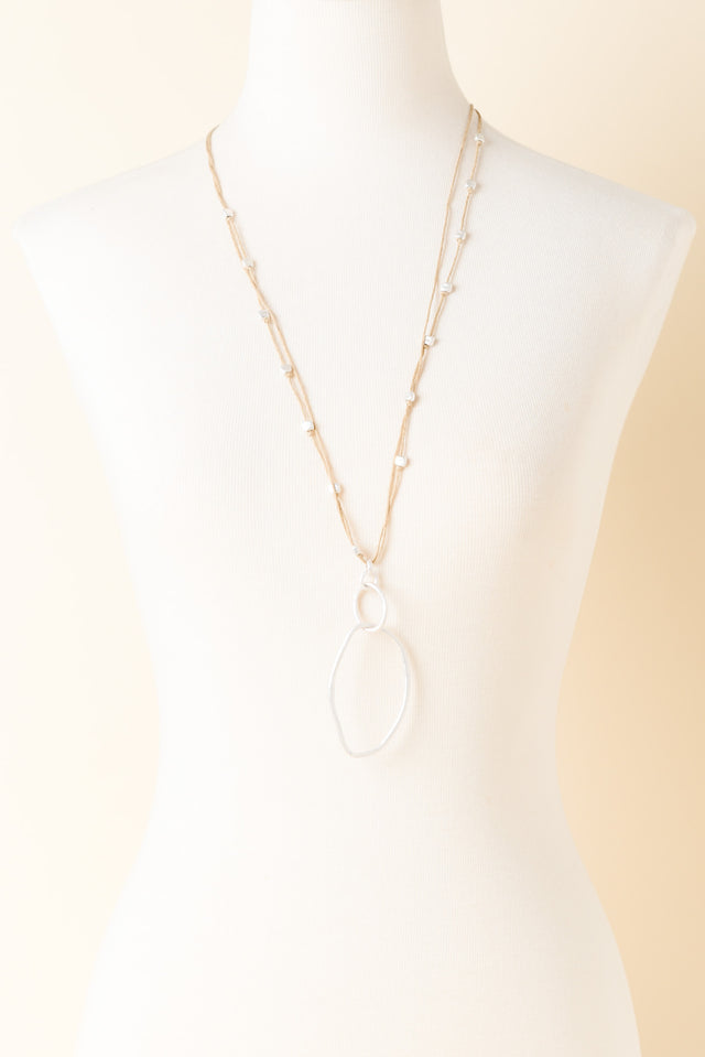 Sienne Silver Oval Pendant Necklace