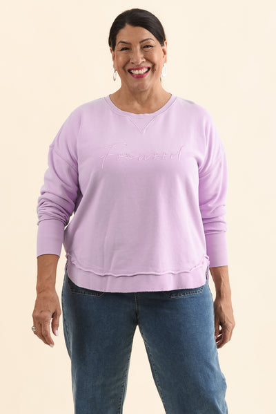 Signature Lilac Cotton Crewneck Sweatshirt