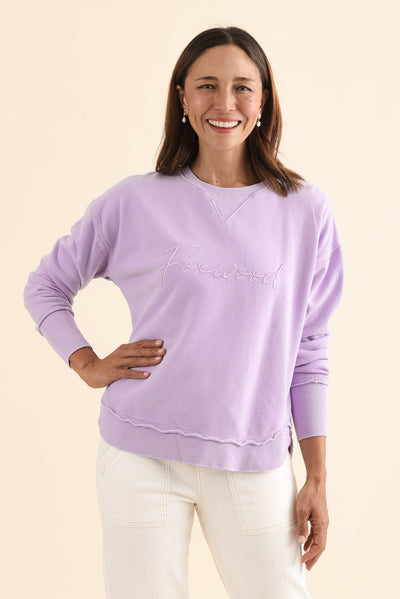Signature Lilac Cotton Crewneck Sweatshirt