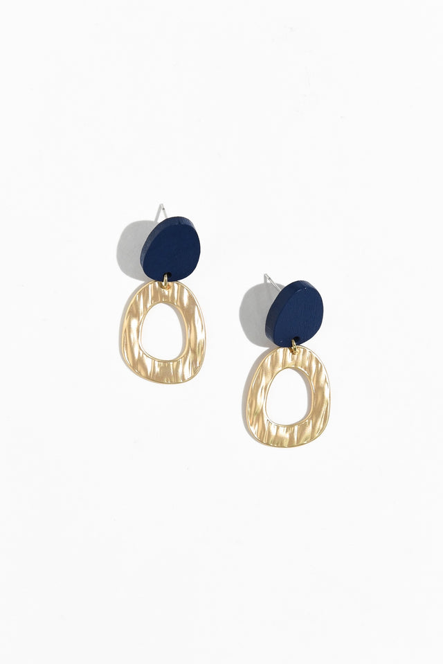 Silva Navy Circle Drop Earrings image 1