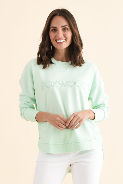 Simplified Mint Cotton Crewneck Sweatshirt