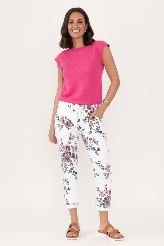 Simpson White Floral Stretch Pants image 8